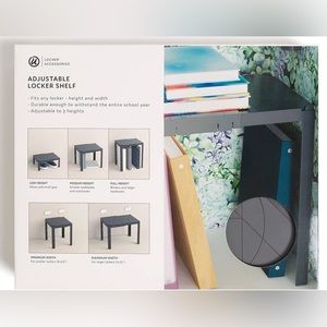 WHITE - NEW U Brands 2 Way Adjustable Locker Shelf Actual item for sale is white